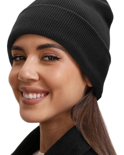 100% Cotton Beanie Hat- Unisex Ultra Soft Winter Warm Stretch Knit Cuffed Hats Fisherman Beanies Skull Cap