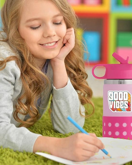 100 Cute Assorted Animal Holographic Stickers – Fun Sparkly Glitter Kawaii Bulk Variety Pack, Waterproof Vinyl Decals for Girls, Kids & Teens, Great for Water Bottles, Classroom Rewards, Luggage
