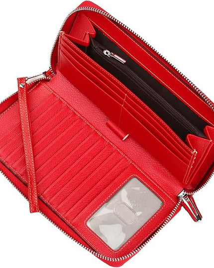 Lavemi Small Compact Women Wallet RFID Blocking Genuine Leather Bifold Purse with ID Windows