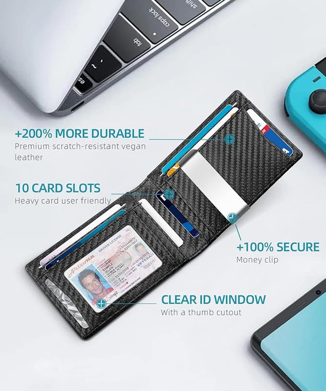Zitahli Men's Wallets Airtag Holder Slim Rfid Leather with Gift Box