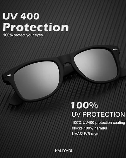 KALIYADI Polarized Sunglasses for Men and Women Matte Finish Sun glasses Color Mirror Lens UV Blocking (3 Pack)