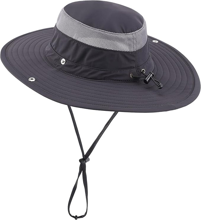 Connectyle Sun Hat for Men Women Breathable UPF 50+ Safari Hat for Fishing Hiking Gardening Adjustable Wide Brim Bucket Hats