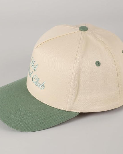 MIRMARU Two-Tone Vintage Canvas Trucker Hats for Men & Women, Adjustable Size Baseball Caps with Trendy Embroidered Design