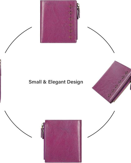 Lavemi Ultra Thin Small Compact Leather Womens Girls Wallets RFID Blocking Credit Card Holder for Women
