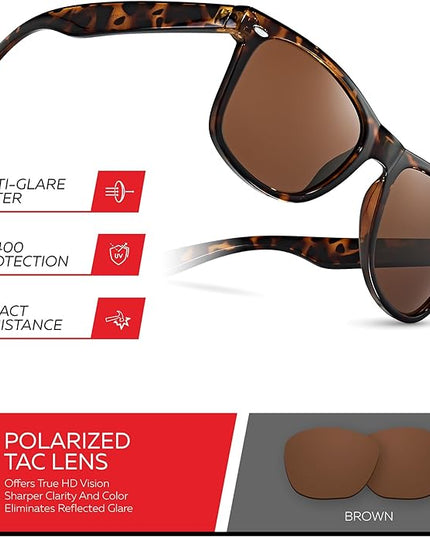 Retro Rewind Polarized Sunglasses for Men and Women - UV Protection Classic Sun Glasses