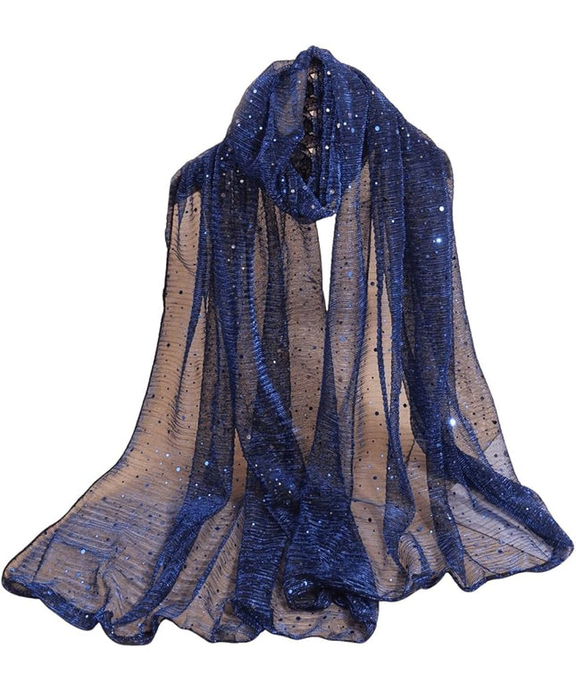 Floerns Women's Sequin Bandana Square Scarf Silk Scarves Mesh Shawl and Wrap for Evening Dresses