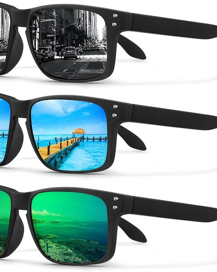 KUGUAOK Polarized Square Sunglasses For Men and Women Matte Finish Sun Glasses UV Protection Glasses