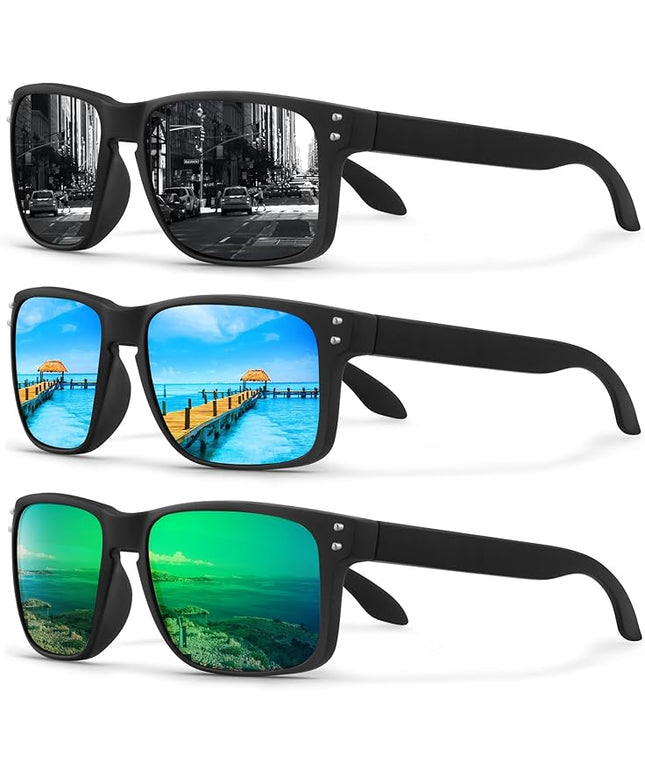 KUGUAOK Polarized Square Sunglasses For Men and Women Matte Finish Sun Glasses UV Protection Glasses