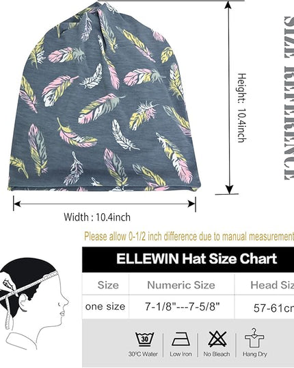 ELLEWIN Cotton Slouchy Beanie Hip-Hop Soft Lightweight Running Beanie Adult Dwarf Hats Chemo Cap for Men Women