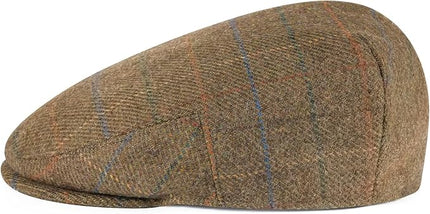 VOBOOM Men's Herringbone Flat Ivy Newsboy Hat Wool Blend Gatsby Cabbie Cap