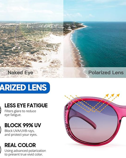 Myiaur Polarized Fit Over Glasses Sunglasses for Women Men, Over Sunglasses with UV400 Protection Anti Glare for Driving