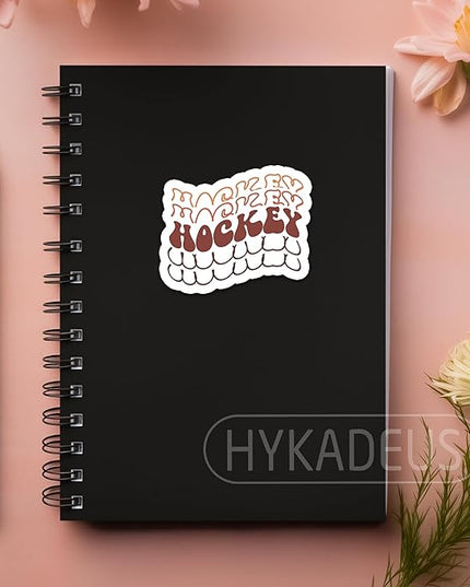 (3Pcs) Hockey Sticker Hockey Text Hockey Lover Hockey Gifts Hockey Accessories Hockey Decals Waterproof Vinyl Decal for Books Laptops Phones Tumblers Water Bottles, Size 3 x 2.5 Inch