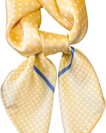 MINIDORA Satin Scarves for Women 27.5 × 27.5 inches Medium Square Elegant Silk Feeling Head Scarf
