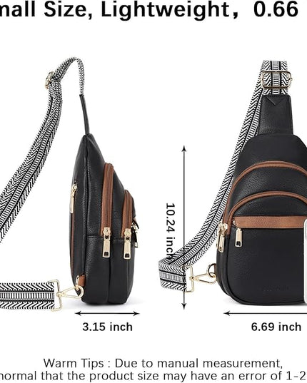 BOSTANTEN Small Sling Bag for Women Leather Crossbody Bags Fanny Pack Chest Bag for Travel