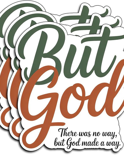 (3Pcs) But God There was No Way But God Made a Way Stickers Christian Inspirational Bible Waterproof Vinyl Decal Water Bottle Bumper Car Hard Hat Phone Laptop Religious Scripture Prayer Gifts - 3x2.5