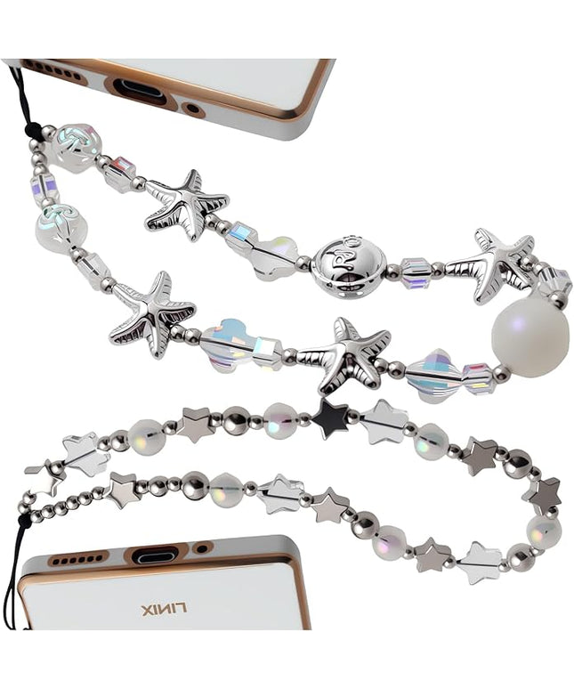 Beaded Camera Wrist Strap, Cute Phone Charms Strap, Pearl Bracelet Wrist Strap, Phone Keychain Decoration for Wallet