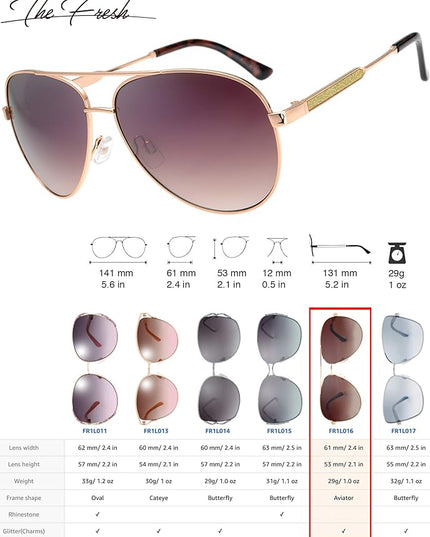 The Fresh Classic Crystal Elegant Women Beauty Design Sunglasses Gift Box