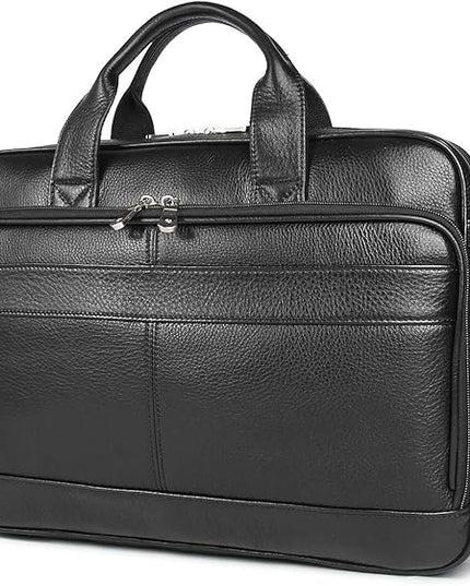 Augus Leather Messenger Bag for Men Vintage Travel Backpack 17 inch laptop Briefcase Shoulder Bags