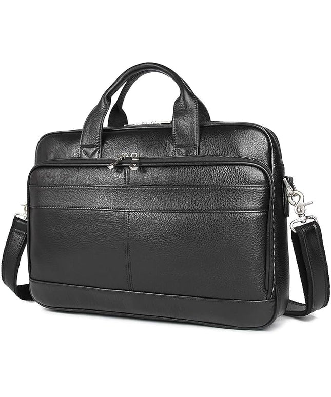 Augus Leather Messenger Bag for Men Vintage Travel Backpack 17 inch laptop Briefcase Shoulder Bags