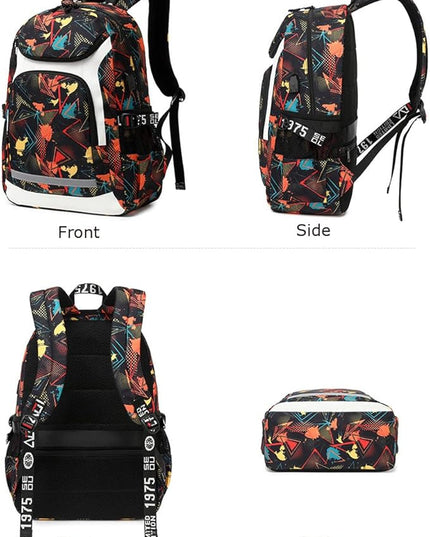 American Football Player 26 Multifunction Rugby Backpack Travel Laptop Daypack Night Reflective Strip Fans Bag (B - Pattern 1)