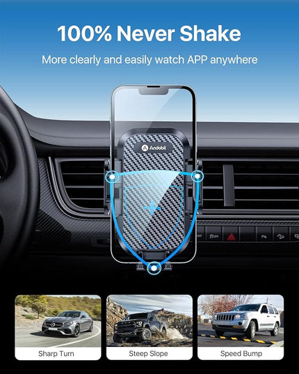 andobil 2026 Upgraded Car Phone Holder Mount, Military-Grade Phone Holders for Your Car Vent Ultra-Stable Metal Clip Universal 360° Cell Phone Car Mount for iPhone 17 Pro Max 16/15/14/13/12/ Samsung