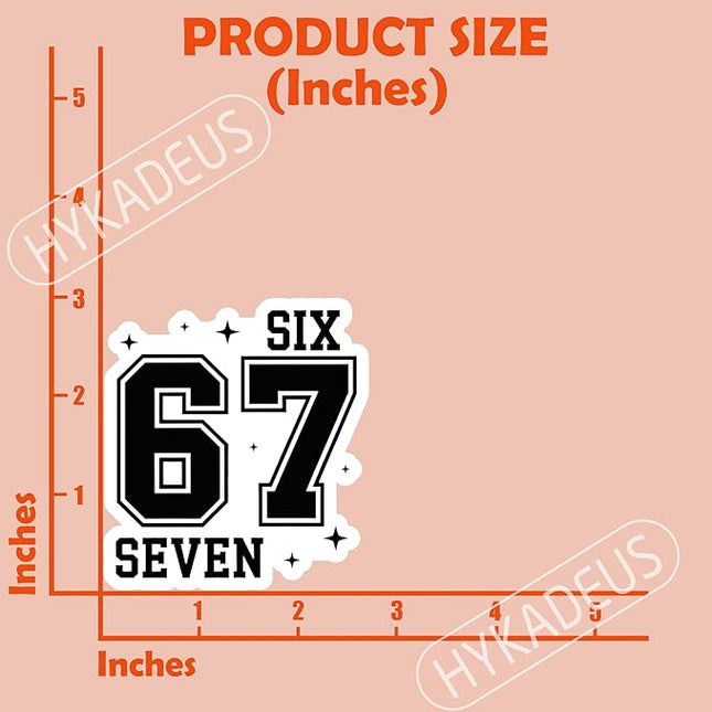 (3Pcs) Funny Six Seven 67 Stickers 6 7 Meme Vinyl Decals Waterproof for Laptop, Water Bottle, Phone Case, Tumbler, Helmet, Scrapbooking, 3" x 2.8"