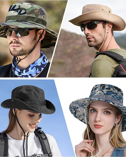 Sun Hats for Men Women Boonie Hat UPF 50+ Bucket Hat Wide Brim UV Protection Fishing Hiking Safari Outdoor Hats