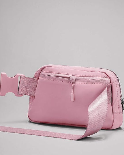 YOSHUYUKI Fanny Pack Crossbody Bag Trendy Waterproof Small Sling Cross Body Purse for Women Men Fashion Waist Packs Mini Belt Pouch Chest Bum Hip Bag Lulu Dupes for Travel Vacation Running Pink