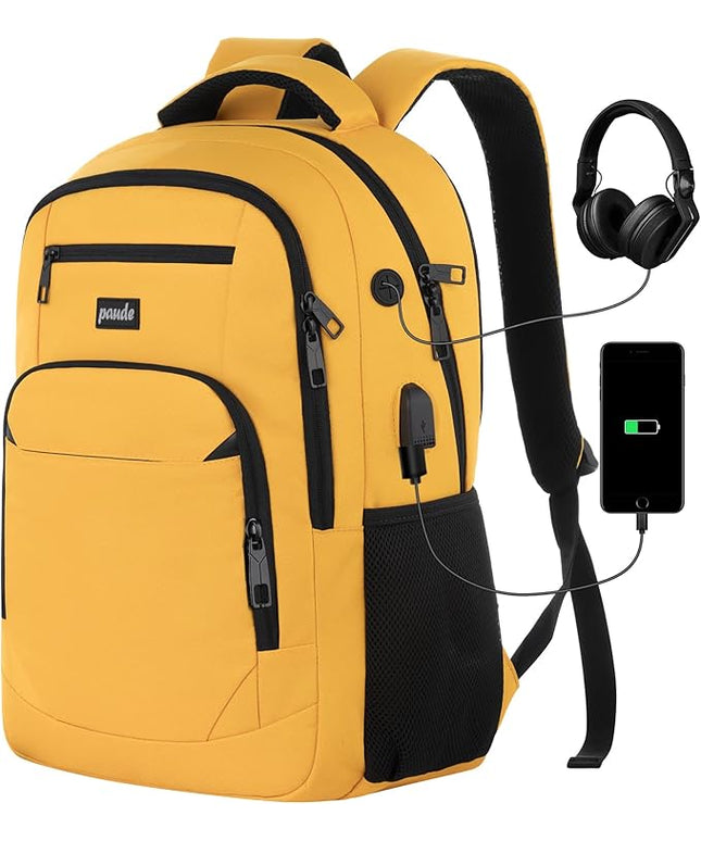 Paude Backpack for School, Laptop, Teens 15.6 Inch College Backpack for University, Business, Work, Travel - Orange