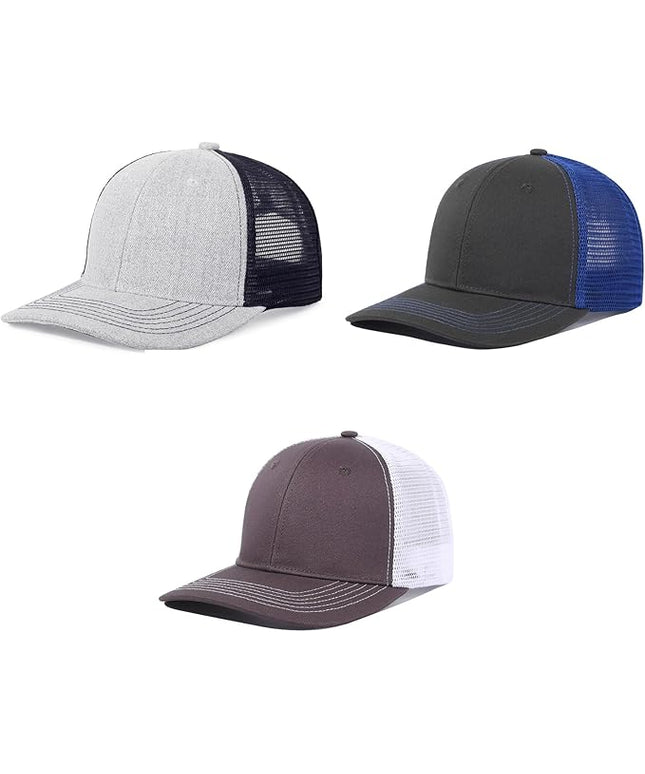 kozinu Unisex Trucker Hats Blank Mesh Snapback Hats Sport Plain Baseball Caps Adjustable Fitted Hat