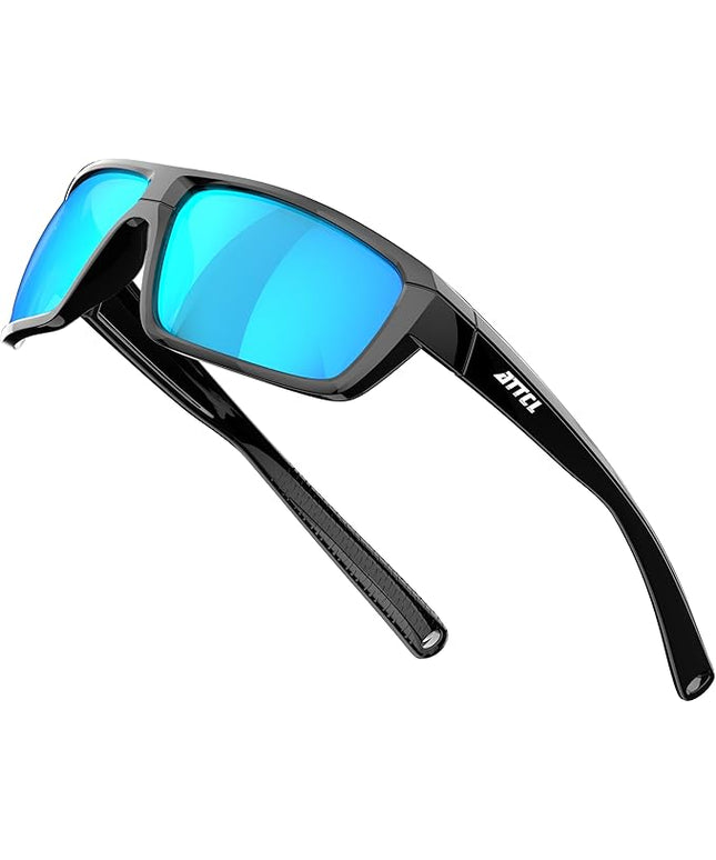 ATTCL Polarized Sunglasses Men for Fishing: UV Protection Lightweight TR90 Sports Wrap Sun Glasses Driving Golf Running