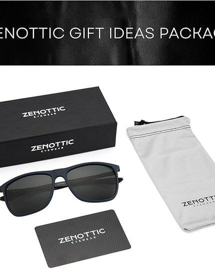 ZENOTTIC Square Polarized Sunglasses for Men Ultralight Carbon Fiber Sun Glasses Driving Fishing Golf Sports UV400 Protection