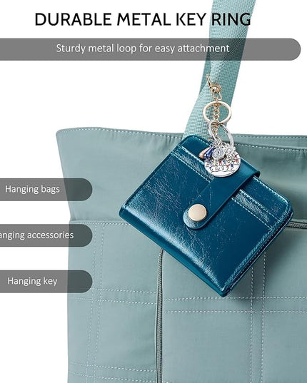 POIUGOYA Slim Wallet for Women,RFID Blocking Bifold Credit Card Holder with Zipper Coin Pocket,ID Window,Keychain