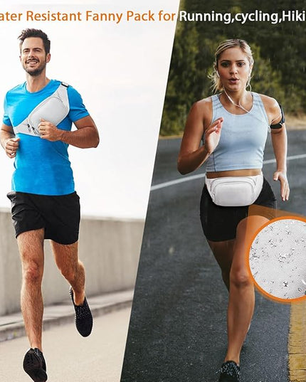 Large Fanny Pack for Women Men - Syican Waist bag with 3-Zipper Pockets, Gifts for Enjoy Sports Traveling Workout Casual Hands-Free crossbody bags Fits MAX 7.9'' iPad & 6.6'' Phone