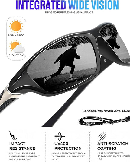 KALIYADI 4 Pack Polarized Sunglasses-Men Sports Sun-glasses: Mens Sunglasses UV Protection for Fishing Driving Cycling