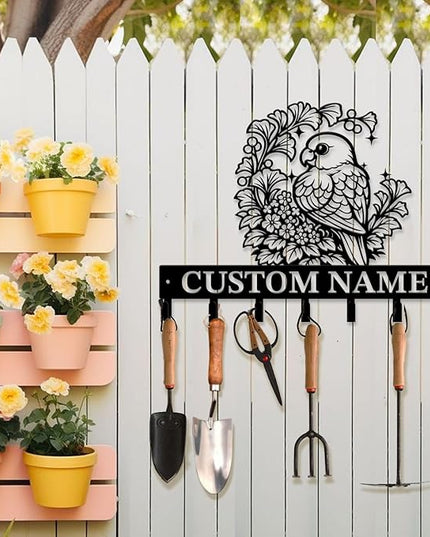 peanut case Customized Keys Holder - Personalized Birds Flower Key Hooks Wall Metal Sign Decor,Wall Holder, Garden,Door Hook (Style G)
