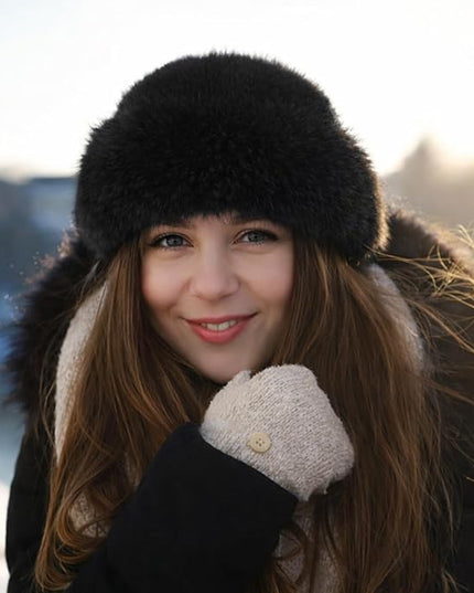3 Pieces Women’s Faux Fur Bucket Hat Winter Warm Plush Furry Hat – Soft Fluffy Cold Weather Hat for Outdoor Travel