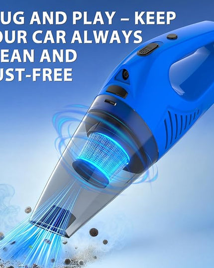 THINKWORK Car Cleaning Kit Car Detailing Kit,Car Cleaning Kit Interior Cleaner with High Power Blue Handheld Vacuum Cleaner,Brush Sets,Windshield Cleaner and Storage Bag,Car Accessories,Car Gift Set