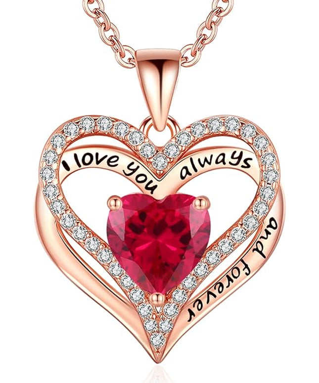 S925 Sterling Silver Necklace for Women, Wife Jewelry Rose Gold, Mom Birthday Valentines Mothers Day Gifts, Girlfriend Necklaces, Daughter Heart Jewel, Anniversary for Her