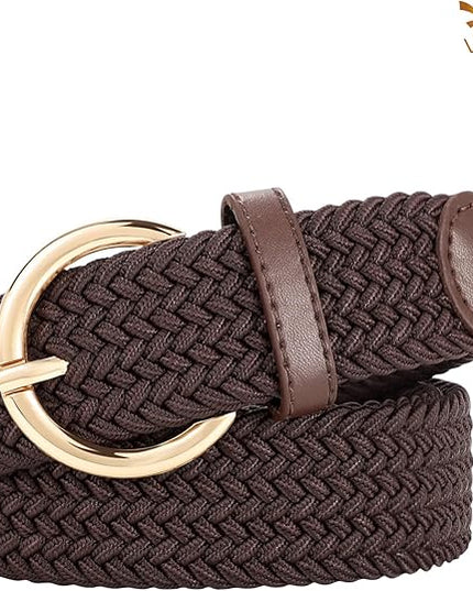 JASGOOD Women Men Braided Woven Elastic Stretch Belt Golf Canvas Casual Belt for Jeans Pants