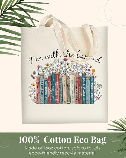 AUSVKAI Canvas Tote Bag Aesthetic for Women, Cute Cloth Cotton Bags for College Shopping Beach Grocery and Trendy Gifts