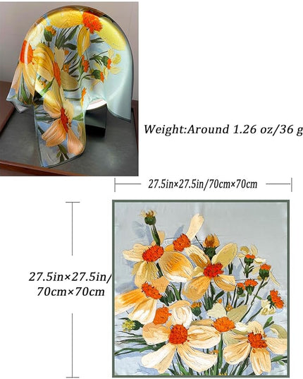 Neck Scarf For Womens Silky Head Scarves Hair Bandanas Square Scarf Fashion Accessories lightweight
