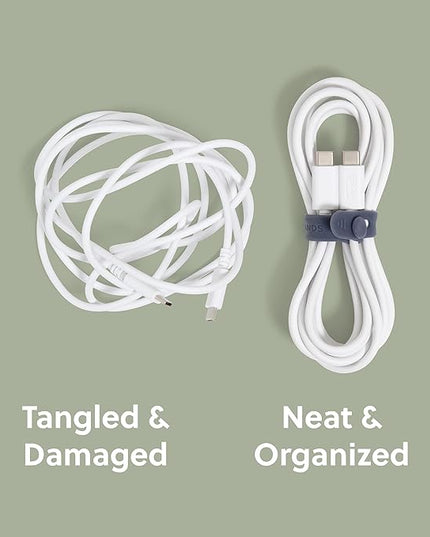 U Brands Silicone Cord Organizer Cable Clips, Set of 20 Cable Ties, Cable Management, Office Desk Accessories, Office Supplies, Assorted Colors