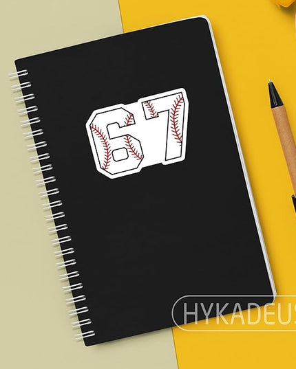 (3 Pcs) Baseball 67 Six Seven Funny Gen Alpha Meme Stickers – 67 Gifts for Coaches, Players, Waterproof Vinyl Decals for Water Bottle, Tumbler, Laptop, Phone Case, 3" x 2"