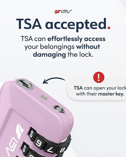 TSA Accepted Luggage Travel Lock, Set-Your-Own Combination Lock for School Gym Locker, Luggage Suitcase Baggage Locks, Filing Cabinets, Toolbox, Case (Purple, 6 Pack)