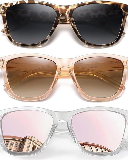 DANAMY Sunglasses Womens Polarized Sunglasses for Women Trendy Designer Mirrored UV400 Protection Sun Glasses