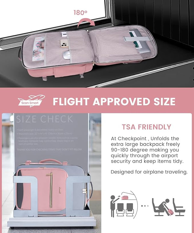 LOVEVOOK 40L Travel Backpack for Women & Men, Airline Approved Carry On Luggage with 3 Packing Cubes, TSA Overnight Bags, Waterproof Personal Item Bag, Weekender Essentials Backpacks fits 17" Laptop