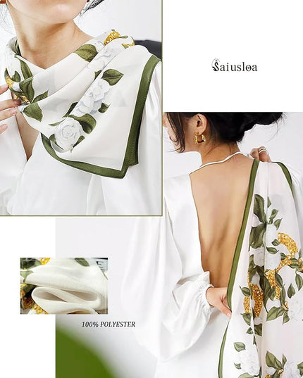 Neck Scarf For Womens Silky Head Scarves Hair Bandanas Square Scarf Fashion Accessories lightweight