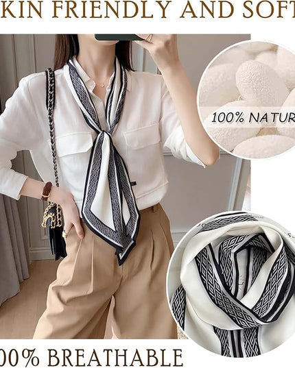 Dailyacc Hair Scarf for Women Fashion Silky Satin Headscarf Wrap Breathable Lightweight Neck Scarves For Handbag
