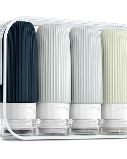 Travel Bottles for Toiletries, Tsa Approved 2oz Travel Bottles, BPA Free Leak Proof Travel Size Toiletry Containers, Refillable Travel Accessories with Toiletry Bag for Shampoo Liquid (4 Pack)